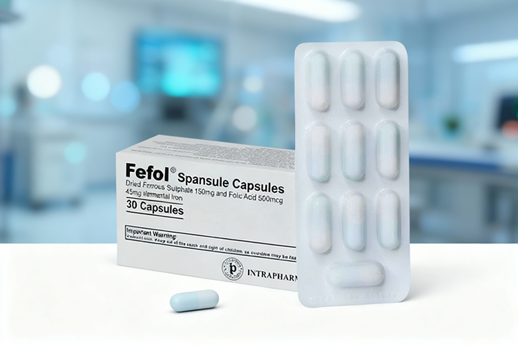 تصویر نزدیک کپسول فیفول برای درمان کم‌ خونی